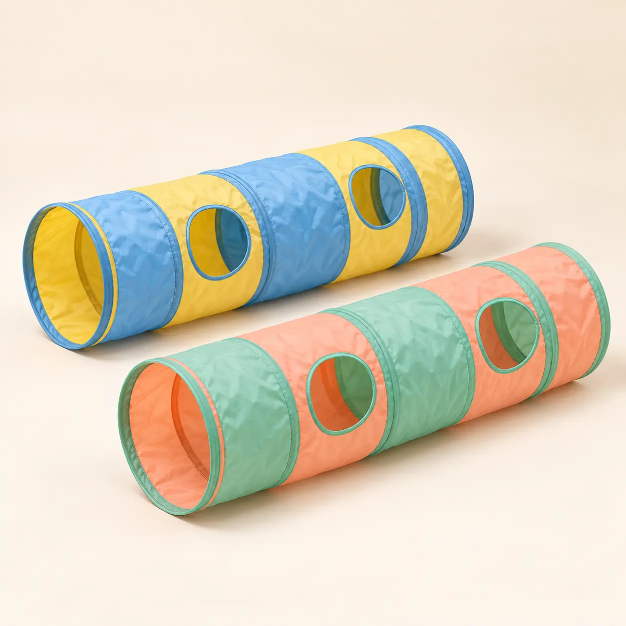 Rainbow Cat Tunnel — Blue + yellow / Peach + green