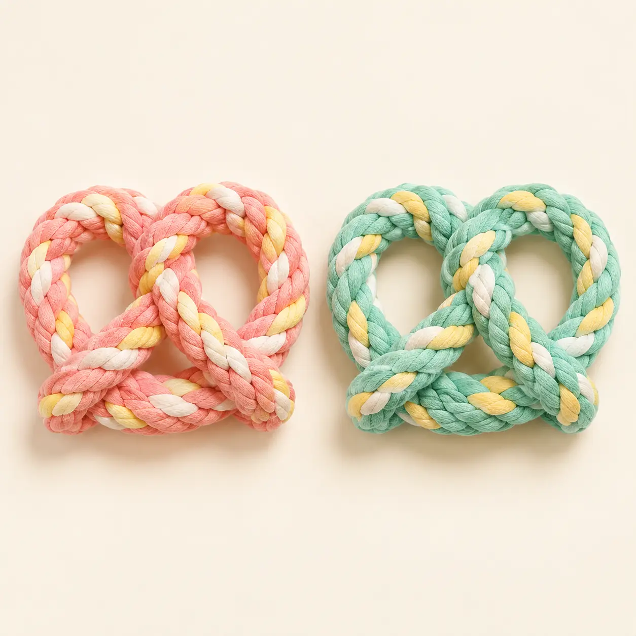 Cotton rope pretzel dog toys